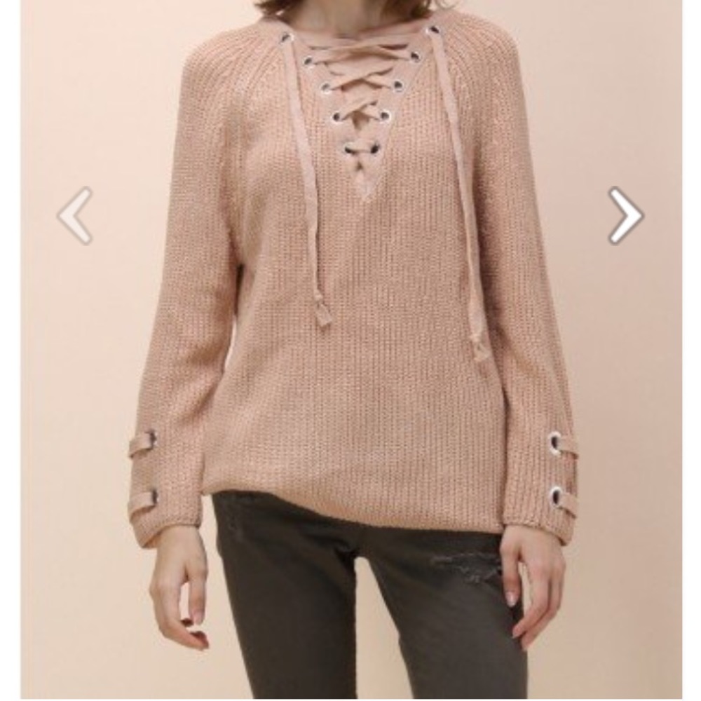 Lace up sweater